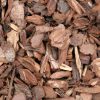 Closeup of brown medium wood bark chips.