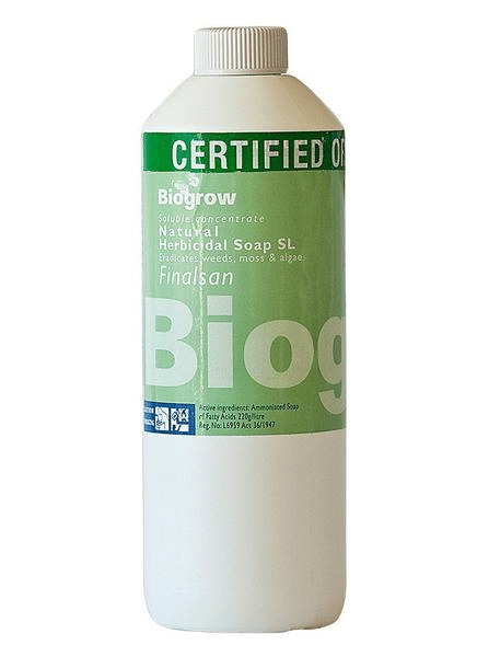 Bottle of Biogrow certified organic herbicidal soap