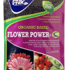 A bag of Pro Tek Organic Based Flower Power plant food with an image of a flower and vegetables on it.
