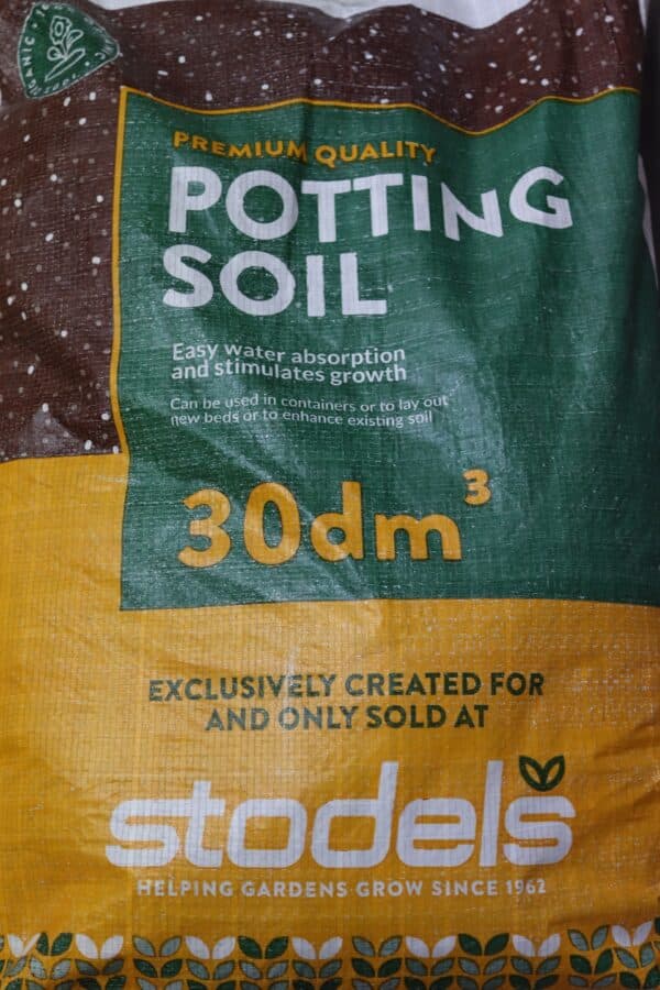 A bag of Stodels potting soil.
