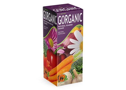 A small box containing Go Organic Natural Seabird Guano liquid fertiliser.