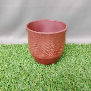 POT COVER CERAMIC TIRZA MERLOT LASUR BIG LEAF 12CM
