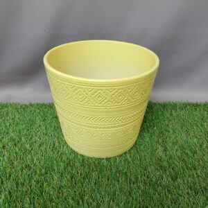 POT COVER CERAMIC LINA CITRUS MATTE TRIBAL 16.5 CM