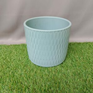 POT COVER CERAMIC EVA GREEN SURF MATTE FEATHER 16.5 CM