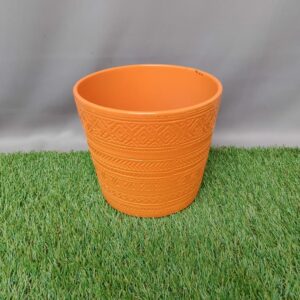 POT COVER CERAMIC LINA MANDARIN GLOSS TRIBAL 16.5 CM