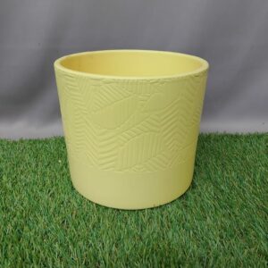 POT COVER CERAMIC EVA CITRUS MATTE BIG LEAF 16.5 CM